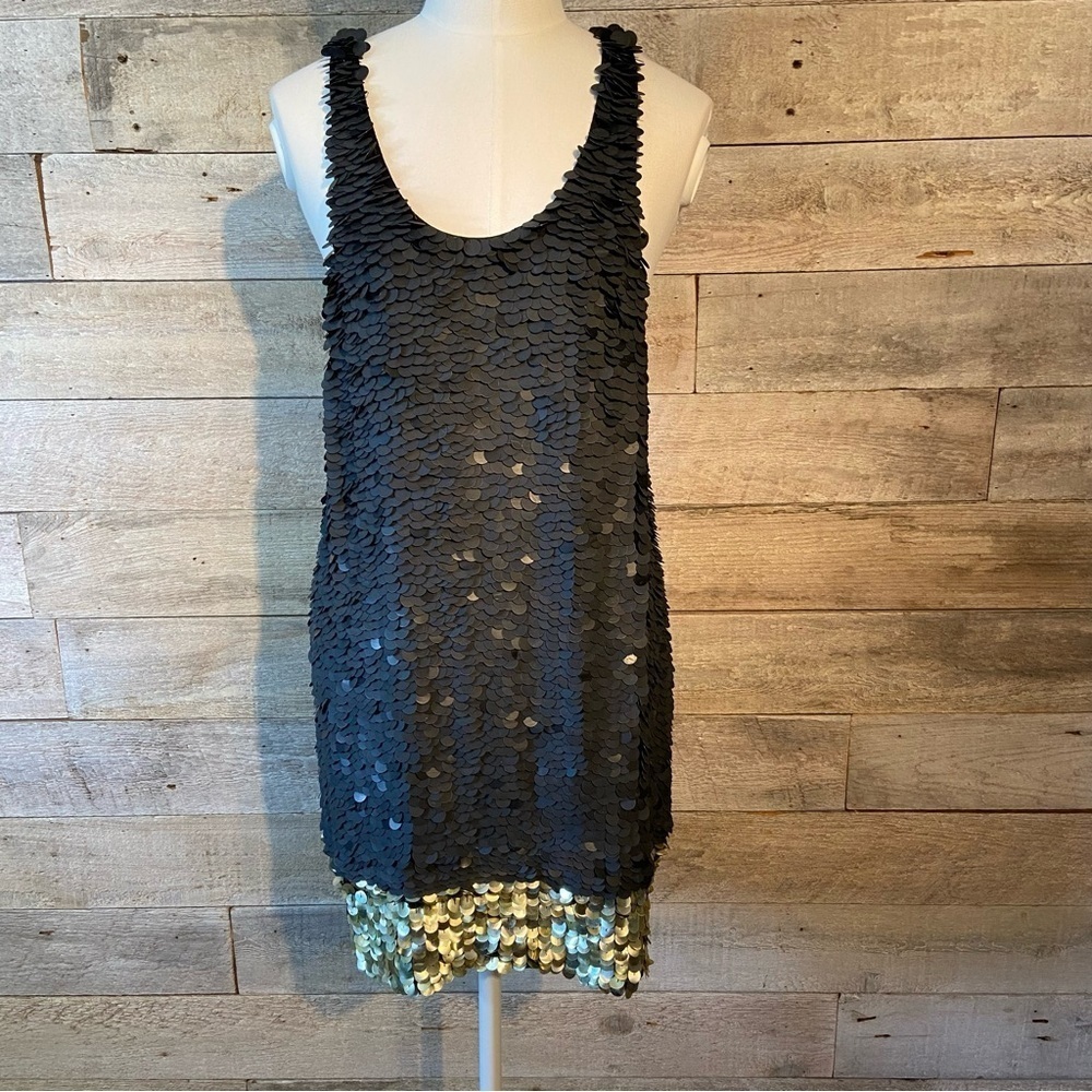 BNWT 3.1 Phillip Lim Sequinned Mini Party Cocktail Dress Black & Goldβ Size 4
